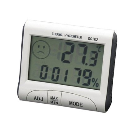 LCD Rumstemperaturmätare Mini LCD Digital Inomhus Termometer Hygrometer Temperaturmätare Klocka Skrivbords Väderstation med Magnetisk Stativ