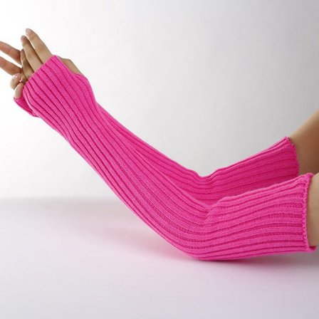 Nye lange fingerløse hansker Kvinner Vinter Varme Strikkede Armmansjetter Fine Casual Myk Jente Goth Klær Kvinner Punk Goth Hansker rose rød