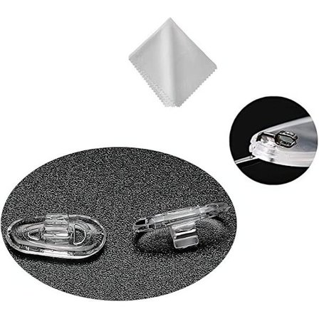 Push-in Næsepuder til Briller, 5 Par Bløde Silikone Udskiftningsnæse Stykker til Briller, Skridsikre Snap-in Næsebro Puder Klare Slide-on 