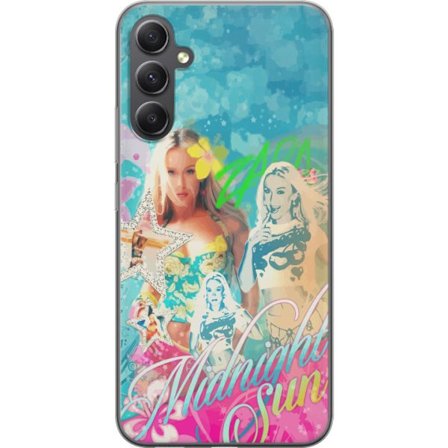 Yhteensopiva Puhelinkuori Samsung Galaxy A35 Seikkailumaailma Steve, Creeper ja eläimillä värikkäässä palikkagrafiikassa