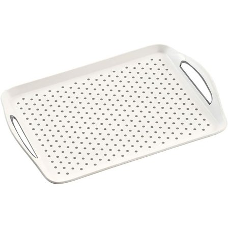 Vit halkfri plasttallrik 45,5 x 32 x 4,5 cm