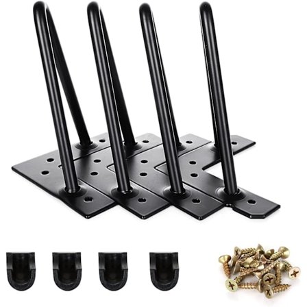 4 stk møbelben 15cm metal møbelben 400kg sofabordben til sofa lavt skab TV skab - med 16 skruer og 4 benbeskyttere