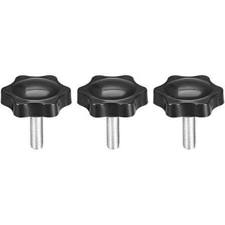 Strammehåndtak Skrueknotter Håndtak Stjerneknapp M6 x 20mm Hanngjenge 3 stk
