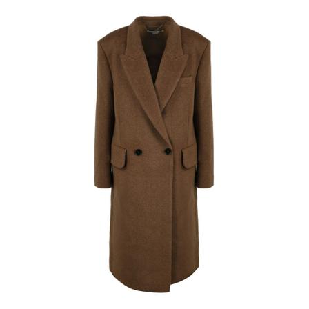 Stella McCartney, Wool Over Coat Bruin, Dames, Maat:S,wol