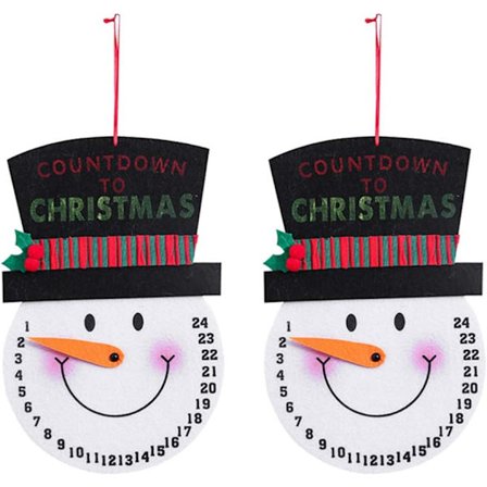 2 stk. Juleophæng Snemand Adventskalender til Feriedage U