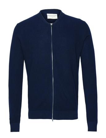 Bs Powers Knitwear Full Zip Jumpers Sininen Bruun & Stengade