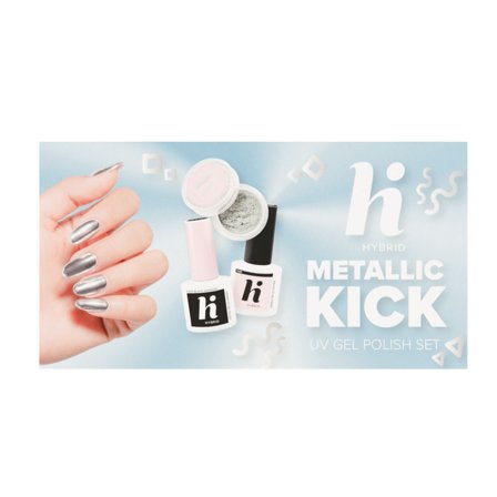 HI HYBRID UV Gel Polish METALLIC KICK Set - Cofanetto Make Up