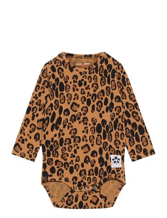 Mini Rodini Basic Leopard Ls Body - Multi/patterned - 68-74