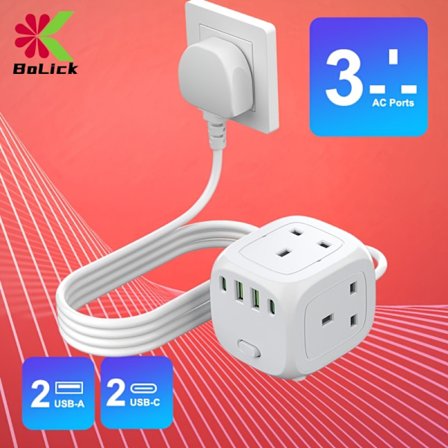 Ny Multifunktionell Grenuttag/Eluttag/Vägguttag, Utrustad Med 3 AC-portar