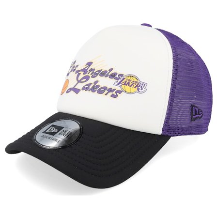 New Era - NBA Wit trucker Cap - Los Angeles Lakers NBA Graphic White/Purple/Black A-frame Trucker @ Hatstore