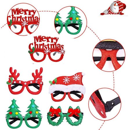 5 stk. Julebriller - Morsomme julesolbriller