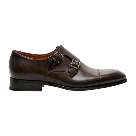 Santoni Leather double-buckle Sko Brun, Herre, Størrelse: 46 EU