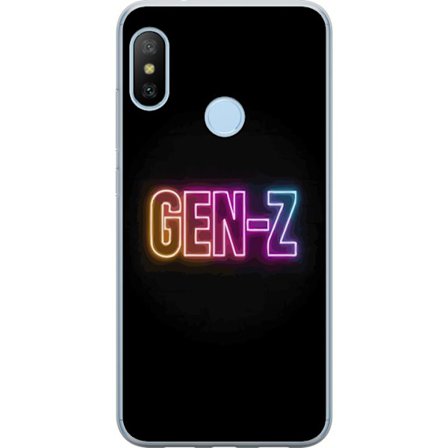 Yhteensopiva Puhelinkuori Xiaomi Xiaomi Mi A2 Lite Neontext Gen Z värikkäässä valossa tummaa taustaa vasten modernissa digitaalisessa tyyliissä