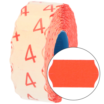 PRISETIKETT 22X12 MM FL.RØD G4