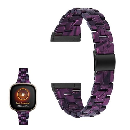 Fitbit Sense / Versa 3 resin watch band - Dark Purple Mix