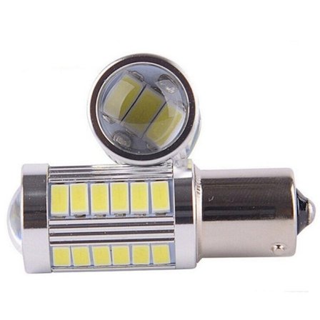 2x Gul 1156 P21W 7056 BA15S 33st smd 5630