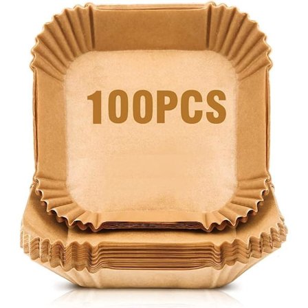 Airfryer papir [100 stk.] - fødevaregodkendt bpa-fri - træ - 16 - 3-6l