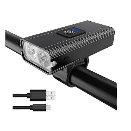 Oppladbar frontlykt for sykkel, 800 lumen sykkellykt med 4 timers driftstid (svart)
