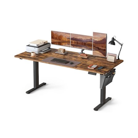 Rootz Højde Justerbar skrivebord - Elektrisk skrivebord - Sit Stand Desk - Sundhedsfordele - Brun - 180 x 80 x (72-120) cm