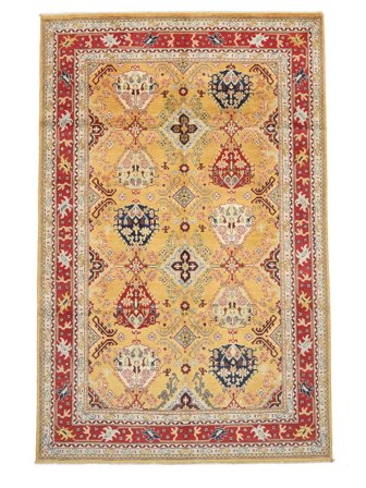Kazak Fine Rug 196X295 Brown/Orange Wool, Afghanistan