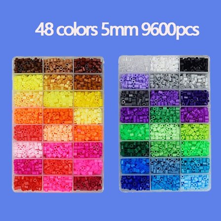 Fuse Beads Kit 24/48 färger 5MM 3D Pixel Pussel Järnpärlor Handgjorda hantverk Dekor DIY Gör pussel Högkvalitativ smältpärlor leksak