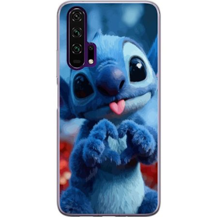 Kompatibelt Mobilskal till Honor Honor 20 Pro Söt blå fantasivarelse med stora glänsande ögon, mjuk päls och hjärtformad tunga i lekfull 3D-sti