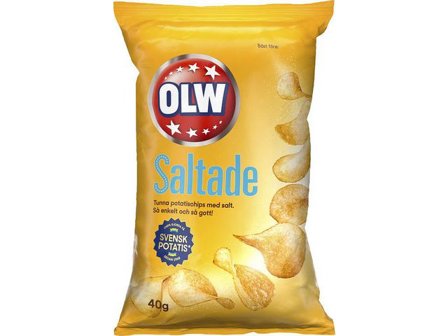 OLW Chips lättsaltade 20x40g - Lyreco - Kök och servering - Ätbart - Godis och choklad