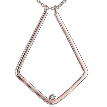 Design Enkel V-formet Ringholder Halskjede For Kone Ringbeskytter Henger, Roségull, 28*38mm