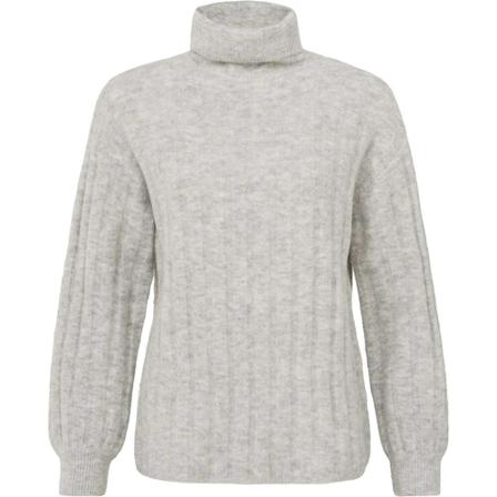 Yaya, Sweater with high neckline mid grey melange Grijs, Dames, Maat:XS,elastan