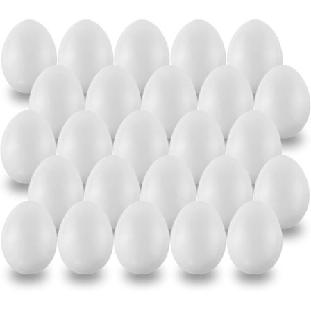 Paket med 50 vita påskägg i plast