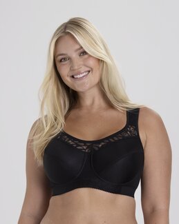 Cotton Simplex bygel-bh Svart - B95 - Miss Mary