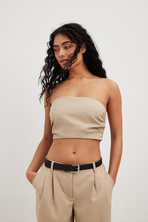 NA-KD Trend Skräddarsydd tubtopp - Crop Tops - Beige - EU 38