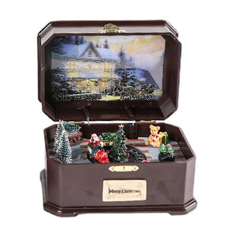 Xmas Music Box Roterbar Festival Drevet Glødende Gjenbrukbar Ved God Jul For Gave
