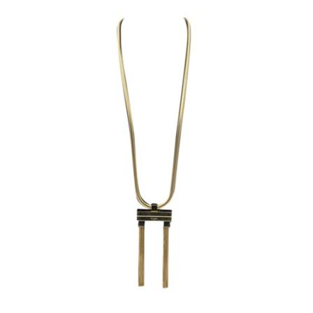 Yves Saint Laurent Vintage, Pre-owned Hedi Slimane 2013 Double Tassel Necklace Geel, Dames, Maat:ONE Size