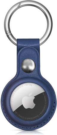 Apple AirTag PU-skinnveske - blå