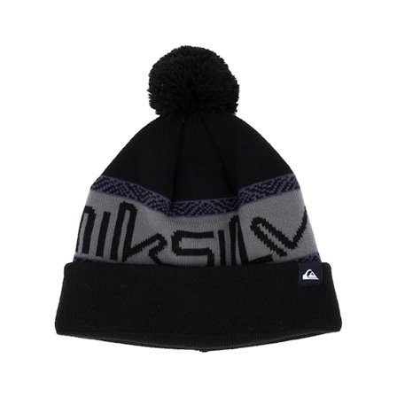 Quiksilver - Zwart pom Beanie - Kids Summit Beanie True Black Beanie Pom @ Hatstore