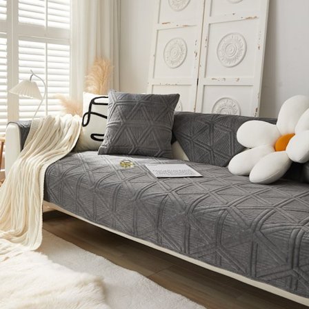 Sofföverdrag, Sofföverdrag L-form/U-form/Hörnsoffa 3/2/1 sits, Sofföverkast, Varma Supermjuka Sammet Soffskyddsfiltar