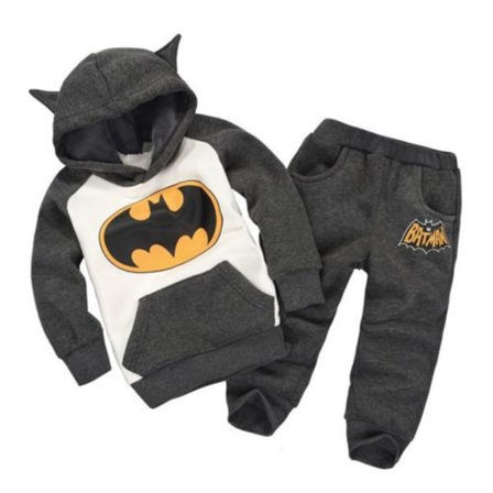 Barn Pojkar Tjej Batman Sweatshirt Toppar Byxor Träningsdräkt Grå