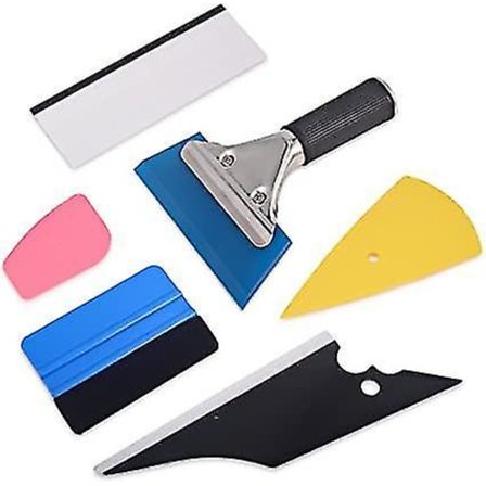 6 i 1 Auto Vindusfolie Sett Vinyl Wraps Verktøy