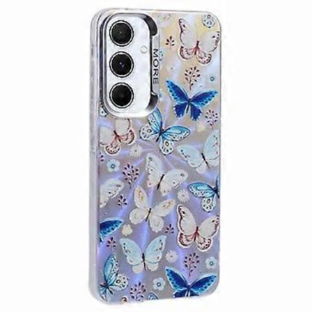 For Samsung Galaxy S25+ Deksel Laser TPU+PC Telefondeksel Elektroplettert Sommerfuglmønster-AB4