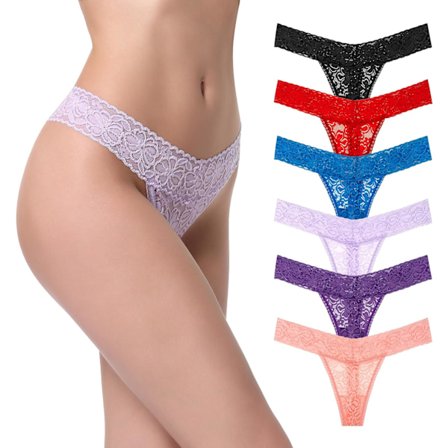 2025 Senaste Modell Spets Trosor Bekväma Dam Spets Mjuka Trosor Paket 6 Klara 6 st-spets X-Small