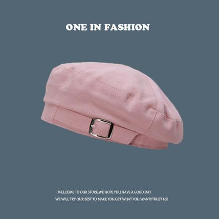 Sommar tunn basker matchande enfärgad åttkantig hatt Pink