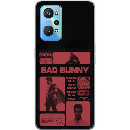 Kompatibel Mobilcover til Realme GT Neo2 Bad Bunny NFL-inspireret skjoldlogo med amerikansk fodbold og stjerner