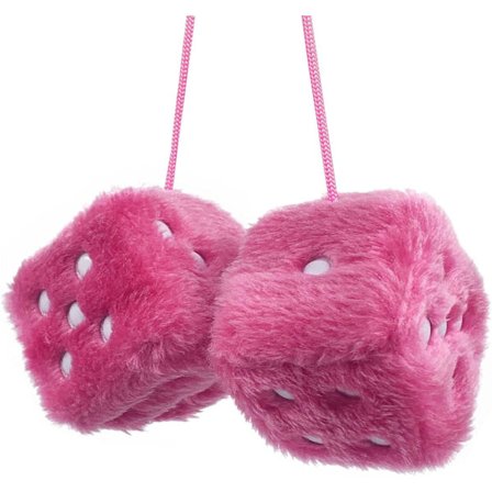 Par retro fyrkantiga spegel hängande par plysch tärningar med prickar bil dekoration