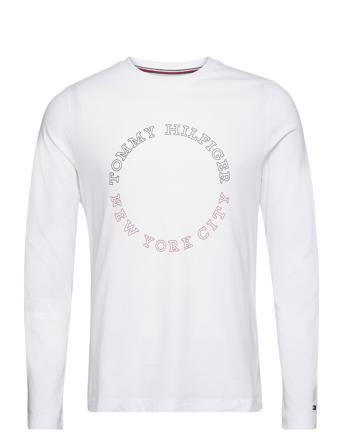 Monotype Roundle Ls Tee Tops T-shirts Long-sleeved White Tommy Hilfiger