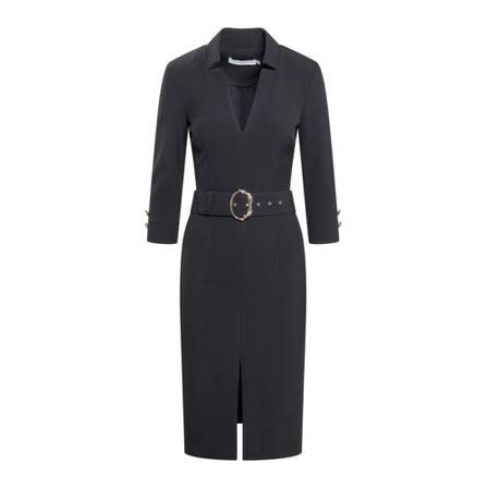 Simona Corsellini Midi Kjole Sort, Dame