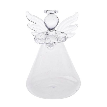 Engel Klar Glas Vægophæng Vase Flaske Til Plante Blomster Dekorationer