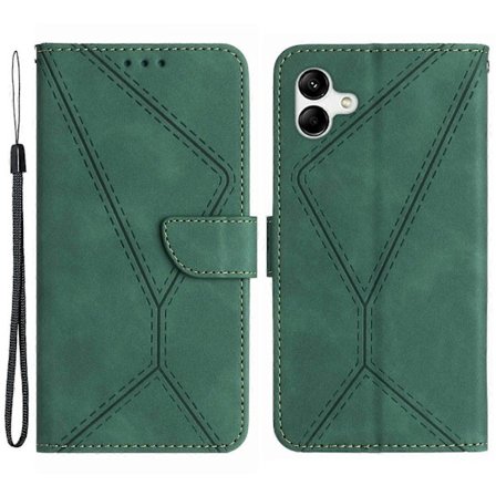 For Samsung Galaxy A05 4G Deksel PU Lær Imprintet Linje Telefon Stativ Cover