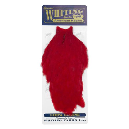 Whiting American Hen Cape White dyed Red
