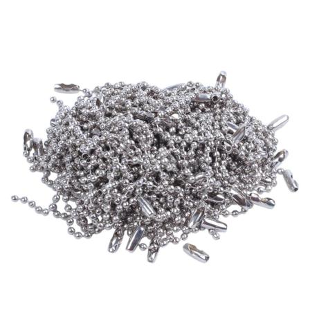 Rostfritt Stål 10cm Längd 2.4mm Pärlkedja 100st Silverfärgad
